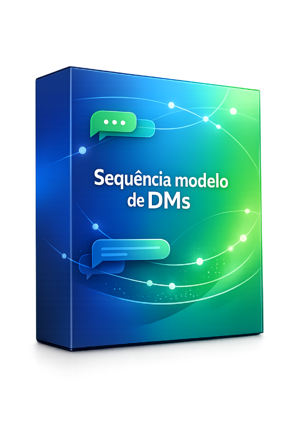 Mockup da sequência modelo de DMs
